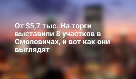 От $5,7 тыс. На торги выставили 8 участков в Смолевичах, и вот как они выглядят