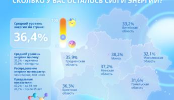 Результаты опроса: больше всего энергичных беларусов живет в Минске, меньше всего — в Гомельской и Могилевской областях