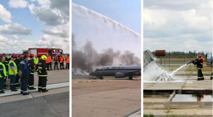 Много дыма, вертолеты и самолет «Belavia». В Сети появилось «зрелищное видео» из Национального аэропорта. Вот что там происходило