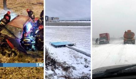 15 см снега, авто в кювете, упавшие деревья и щиты. Что еще принес в Беларусь циклон «Бенедикт»?