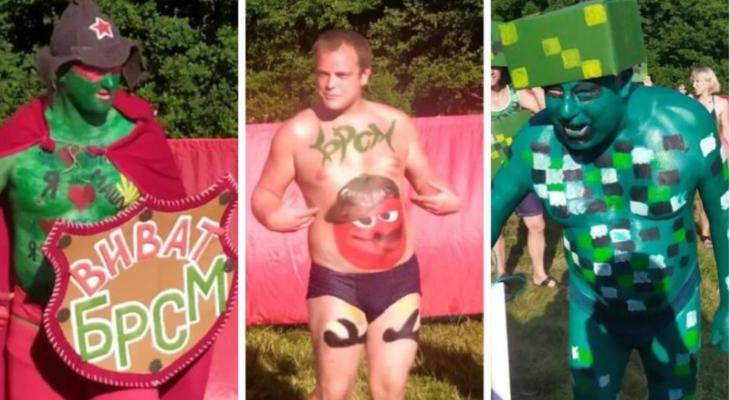 БРСМ провел под Оршей конкурс боди-арта с зелеными человечками и «беременным» мужчиной