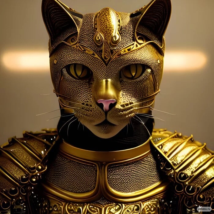 Нейросеть создала котов-рыцарей в шлемах и доспехах