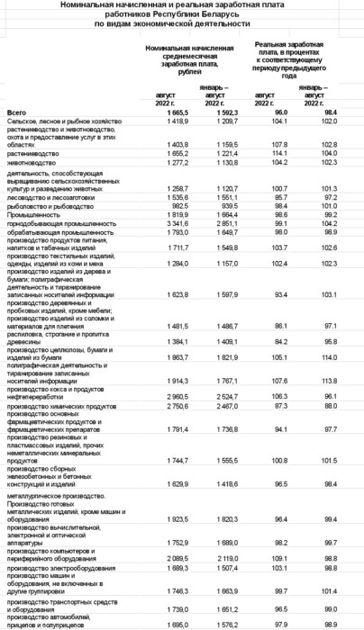 Средняя зарплата в Беларуси в августе выросла, реальная упала. А что с получками медиков и учителей?