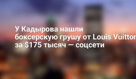 У Кадырова нашли боксерскую грушу от Louis Vuitton за $175 тысяч — соцсети