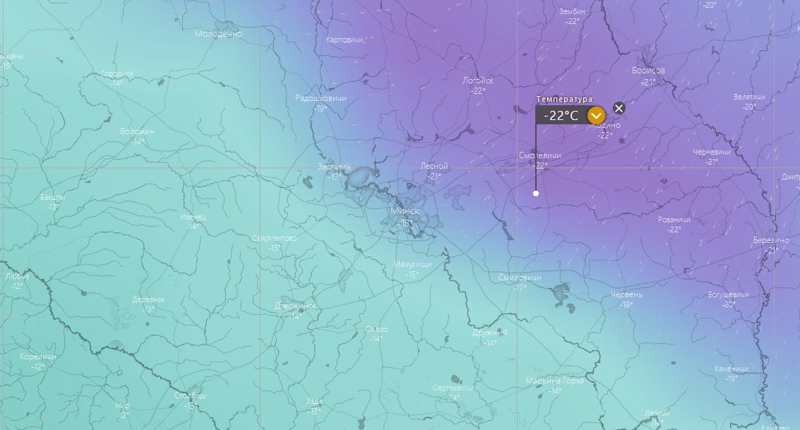 Синоптики пообещали до -25°С в Беларуси 7 января