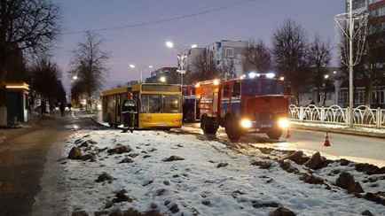 В Жодино загорелся пассажирский автобус