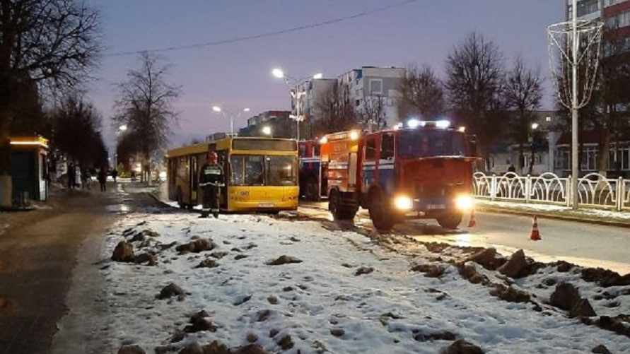 В Жодино загорелся пассажирский автобус