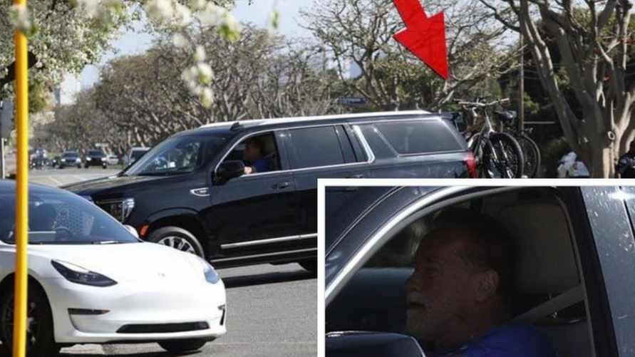 Шварценеггер сбил женщину и забрал ее велосипед