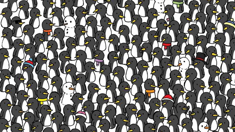 Только 3% могут найти трех котов среди пингвинов за 30 секунд. А вы справитесь?