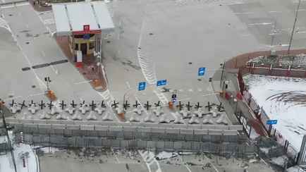 Появилось видео с дрона, что происходит на КПП Кузница на границе с Польшей