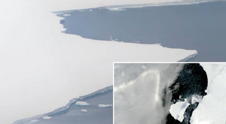 Ученые получили первые видеокадры дрейфующего айсберга, площадью в 4 раза больше Минска