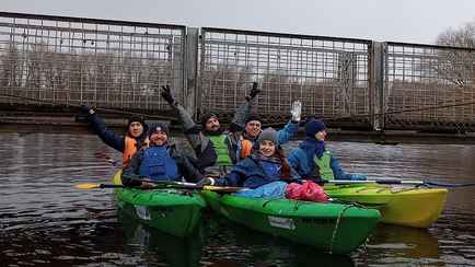 В Полоцке благодаря паводку устроили заплыв на байдарках по городу