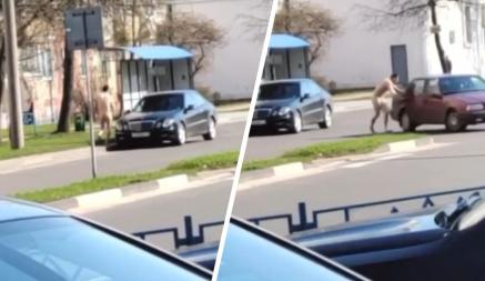 В Солигорске голый мужчина бросался на машины посреди улицы. Чем все закончилось?