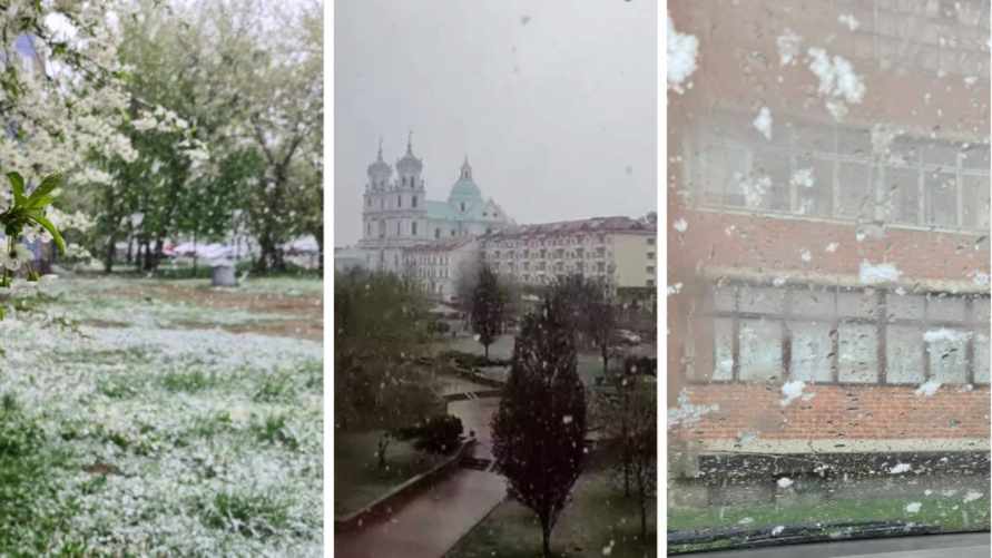 В Гродно 26 апреля пошел снег. Теперь ветер гонит тучи в Минск?