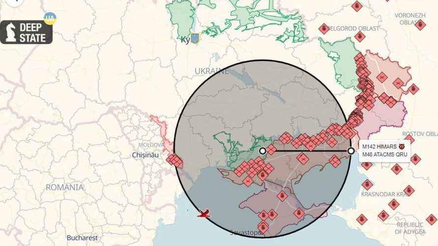 Карта, куда смогут добить ракеты, поставленные Украине накануне контрнаступления