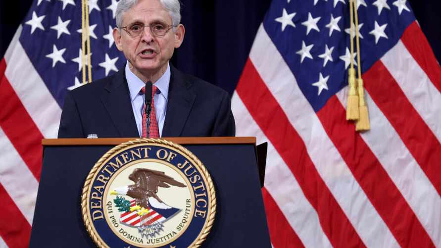 WASHINGTON, DC - JUNE 15: U.S. Attorney General Merrick Garland speaks during an event at the Justice Department on June 15, 2021 in Washington, DC. Garland addressed domestic terrorism during his remarks. (Photo by Win McNamee/Getty Images)