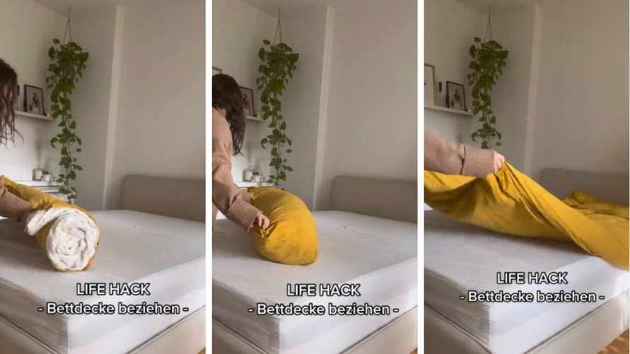 «Это гениально!» - Блогерша из TikTok показала, как за считанные секунды надеть пододеяльник