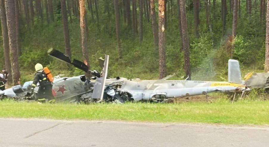 В Минобороны Беларуси сообщили, что вертолет Ми-24 совершил «жесткую