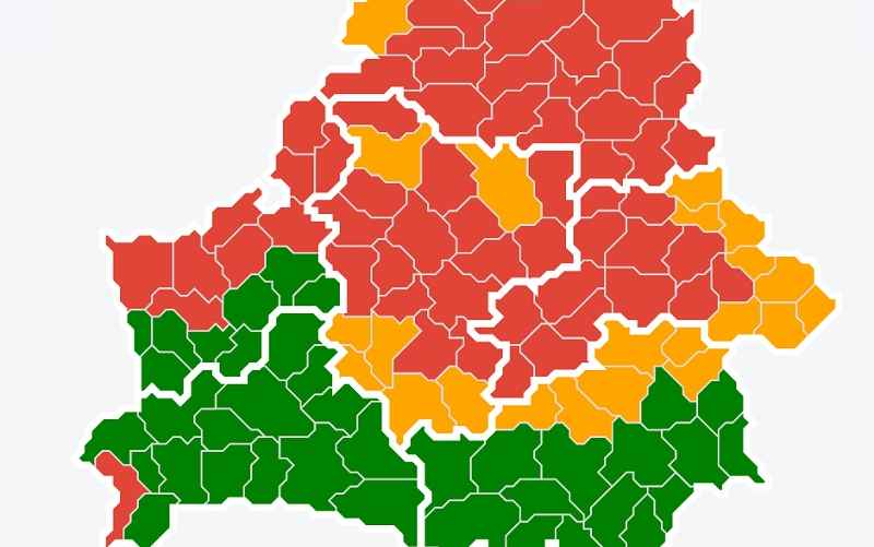 Фото: карта запретов и ограничений на посещение лесов в Беларуси, 14.06.2023