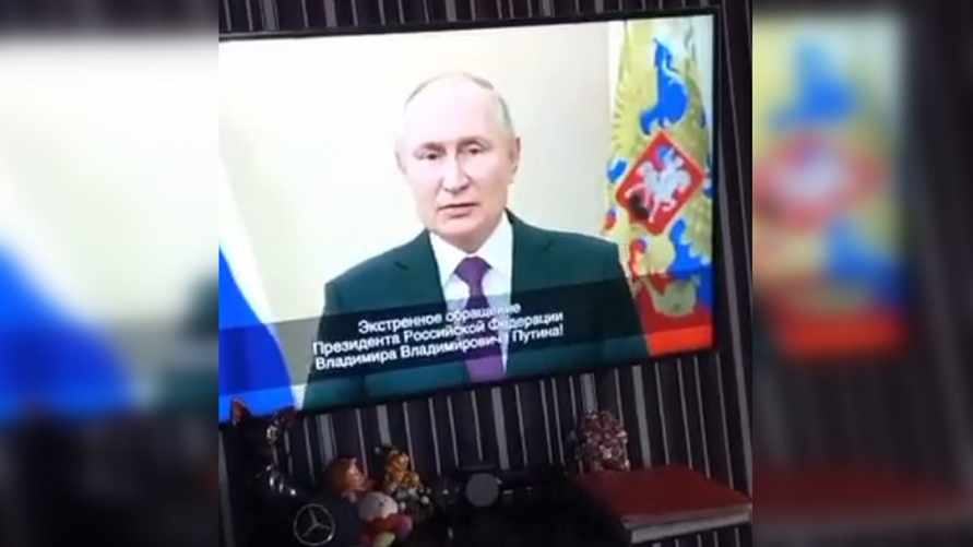 Фото: скриншот видео фейкового обращения Путина