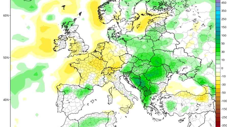 Прогноз осадков для Беларуси на июль 2023 года.