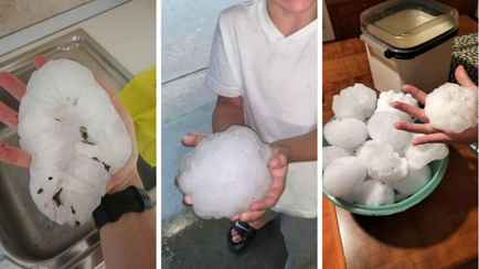 «10 минут ада» — Итальянцы поделились фото рекордных градин диаметром 20 см. Белорусам приготовиться?