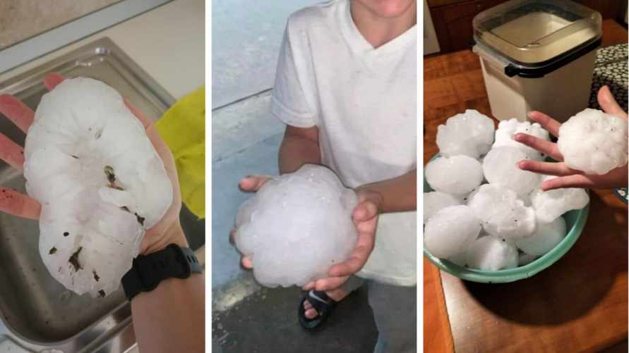 «10 минут ада» - Итальянцы поделились фото рекордных градин диаметром 20 см. Белорусам приготовиться?