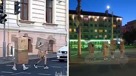 В Гродно заметили людей, одетых в картонные коробки — «Они в розыске:)»