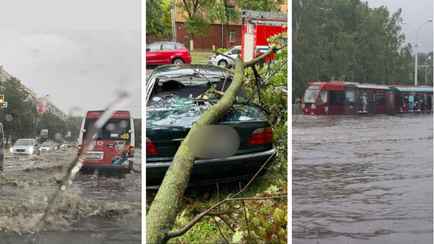 «Поплыли, товарищи! Выхода нет» — В Минске из-за ливня ГАИ вывела на дороги регулировщиков