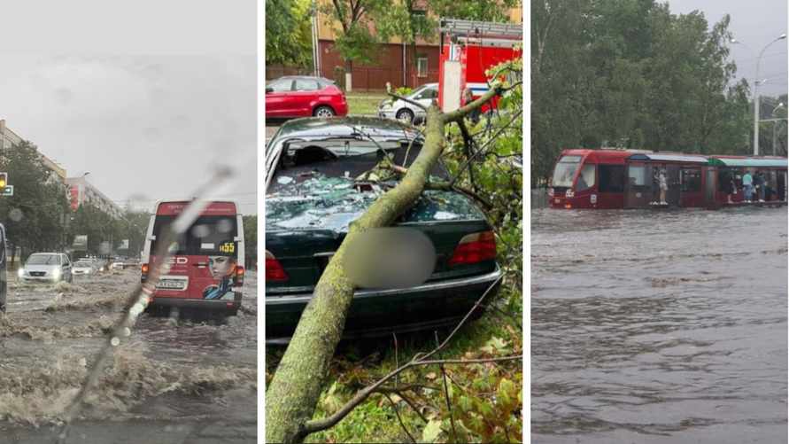 «Поплыли, товарищи! Выхода нет» - В Минске из-за ливня ГАИ вывела на дороги регулировщиков