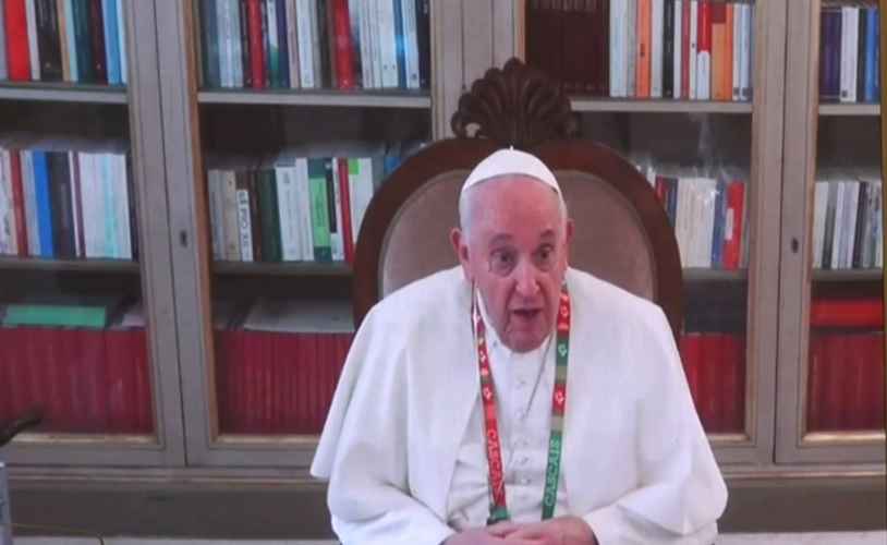 Фото: скриншот видео выступления папы римского