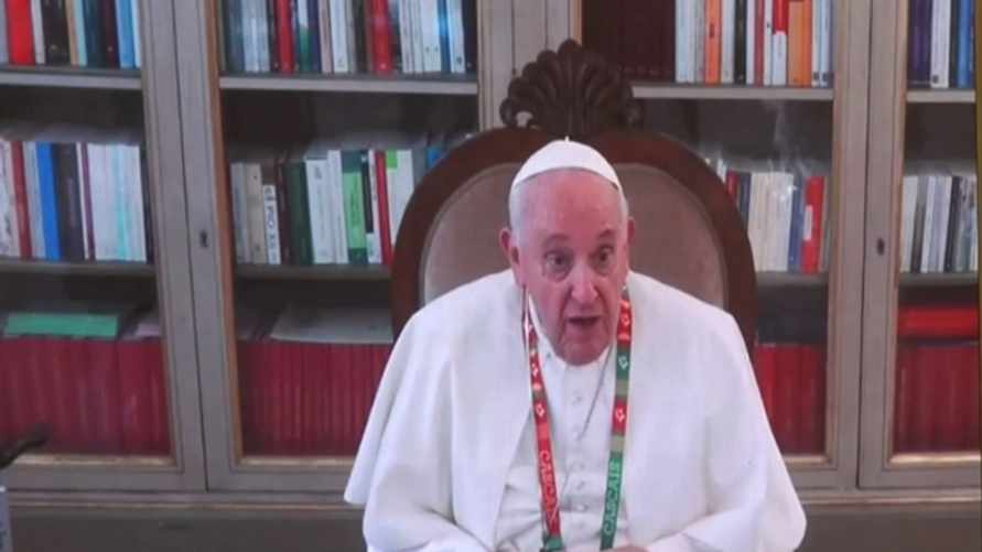 Фото: скриншот видео выступления папы римского