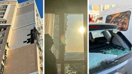 Беспилотник врезался в жилую многоэтажку в российском Белгороде