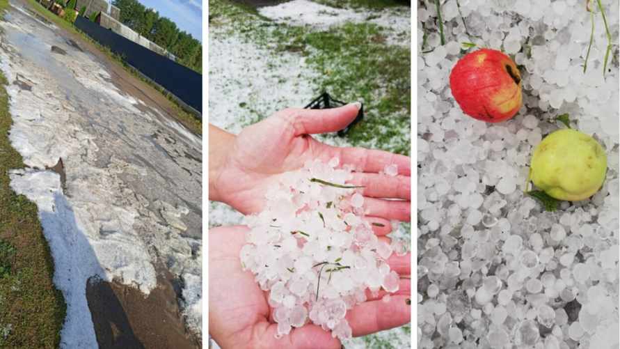 «Улицу завалило» - Под Логойском выпал крупный град