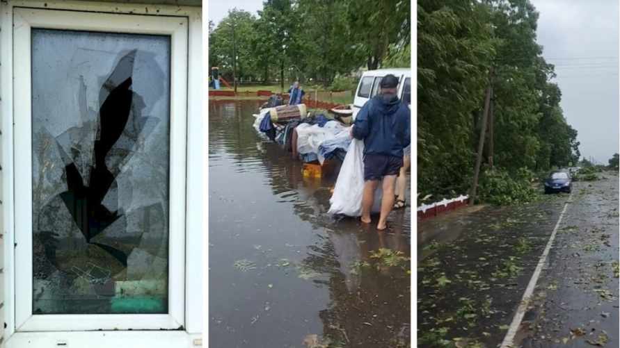 Выбитые окна и поваленные деревья — В Брестской области прошел "ураган"