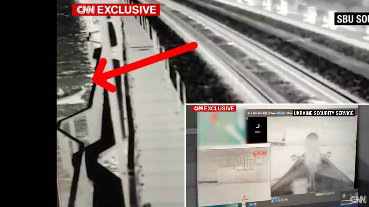 СБУ показала новые видео удара экспериментальными морскими дронами по Крымскому мосту