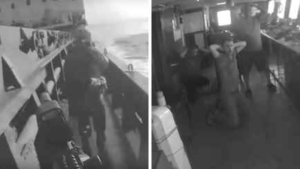 Минобороны РФ показало видео захвата гражданского судна в Черном море