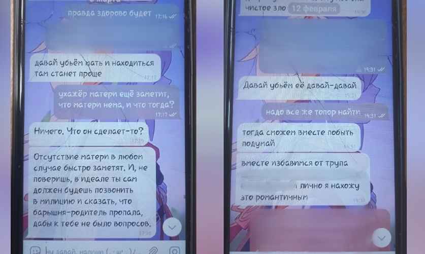 Фрагмент переписки подозреваемого с малолетней, фото с сайта sk.gov.by