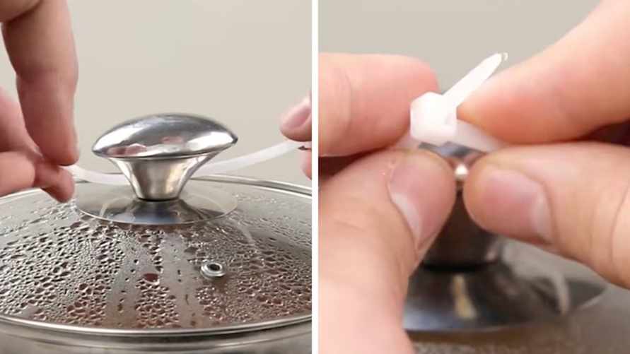 Зачем затягивать на крышке кастрюли кабельную стяжку? В TikTok показали прием