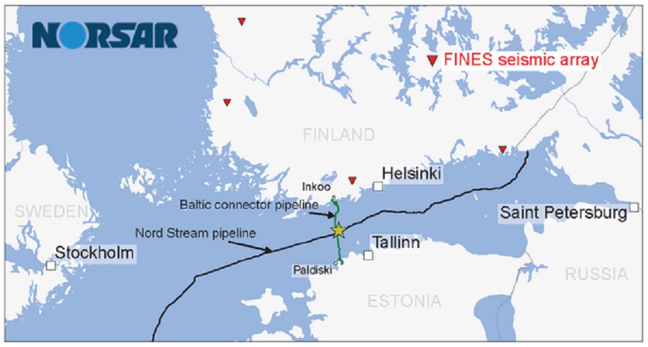 Сейсмологи зафиксировали «вероятный взрыв» на газопроводе между Финляндией и Эстонией