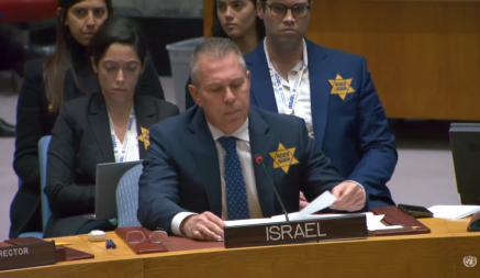 Израильская делегация в знак протеста надела звёзды Давида в здании ООН