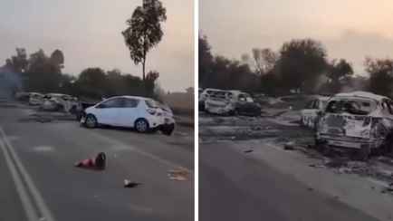 Появилось видео с десятками сожженных авто в Израиле после набега ХАМАС