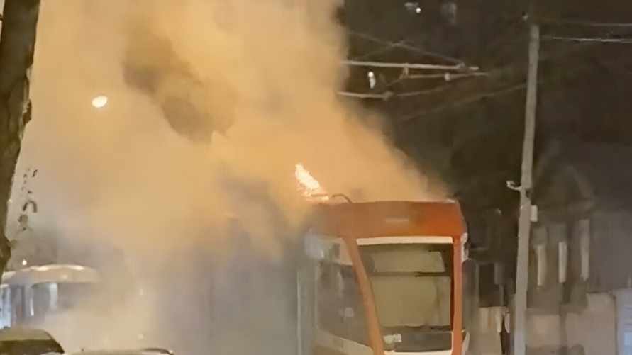 В России на ходу загорелся белорусский трамвай, поставленный в Самару летом