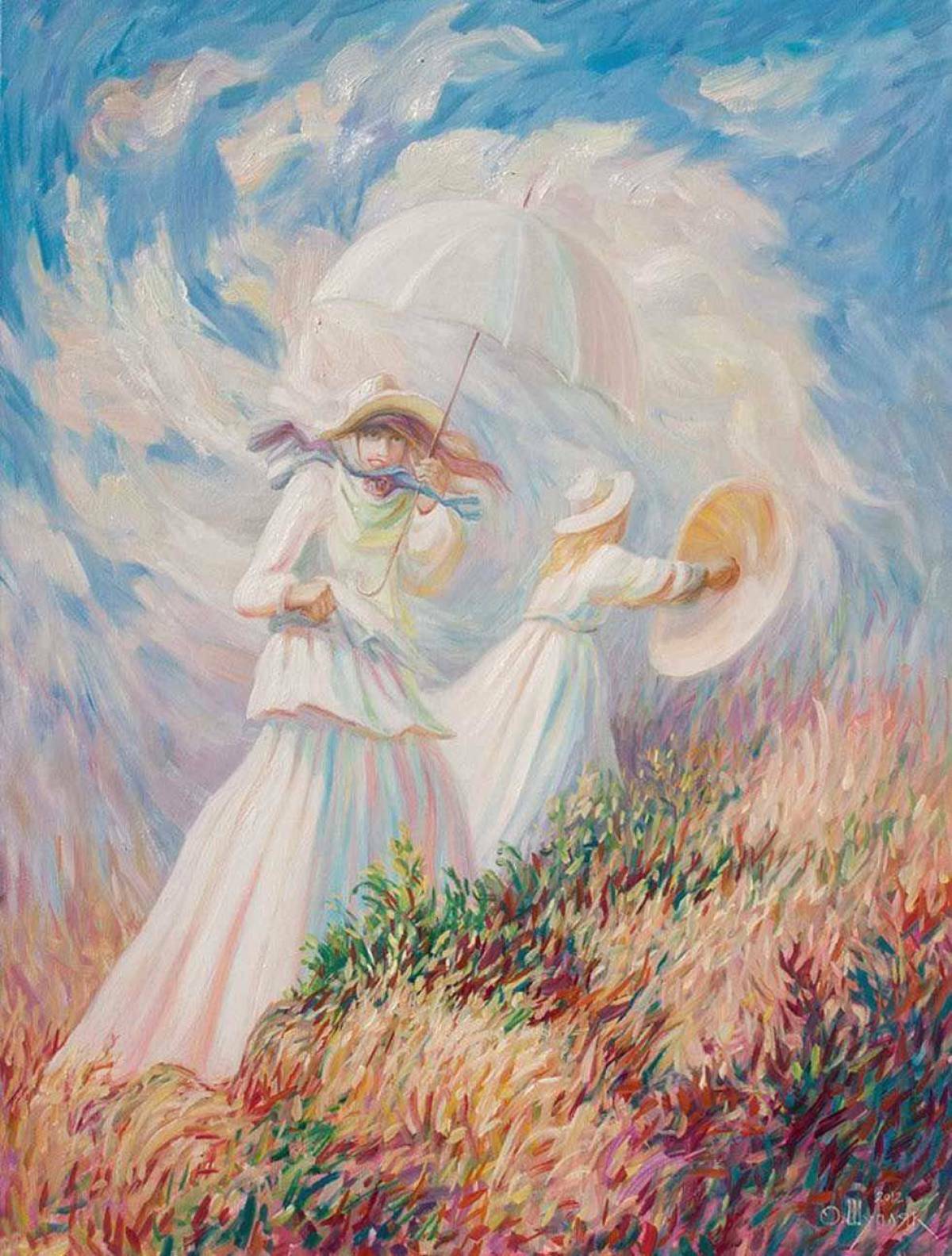 Ветер в образе человека. Картины Олега Шупляка с двойным смыслом. Картины-иллюзии художника Олега Шупляка.