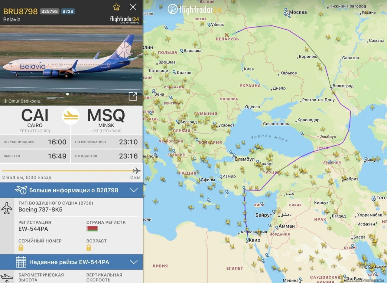 Самолет «Белавиа» доставил из Каира в Минск 43 человека, эвакуированных из сектора Газа