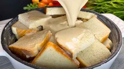 Залейте белый хлеб этой смесью и поставьте в духовку. Нашли простой рецепт вкусного десерта