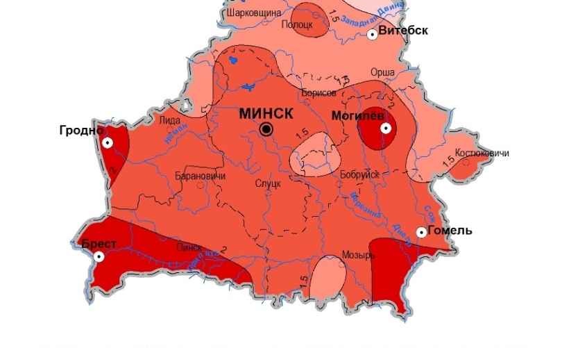 Карта Белгидромета