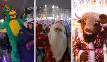 «Очень хорошо, что в час пик» — По всей Беларуси прошли парады Дедов Морозов. Но с нюансами?