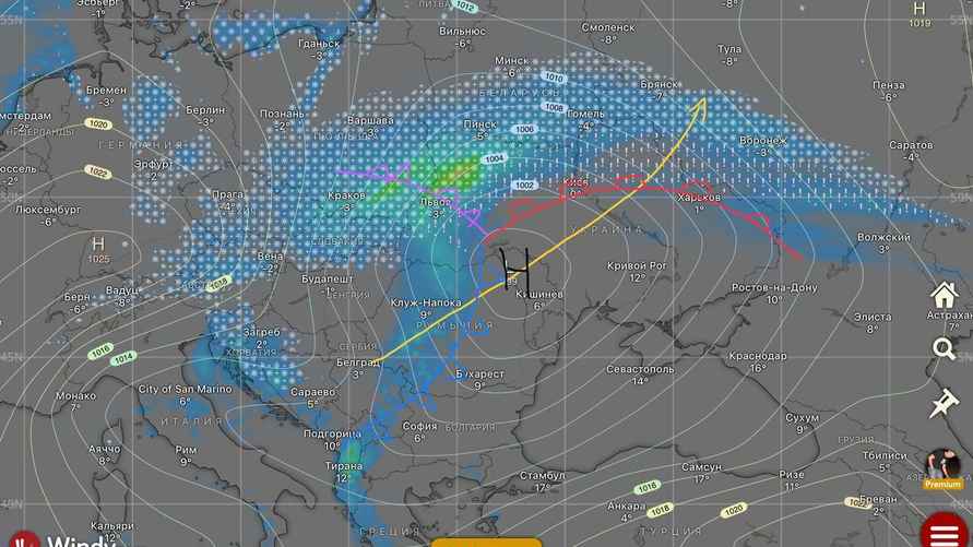 Циклон Н, надвигающийся на Беларусь