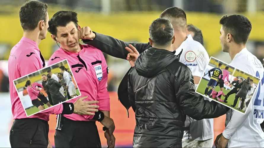 В Турции президент футбольного клуба избил арбитра прямо на поле после матча